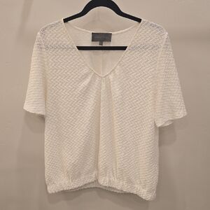 anthropologie white Textured Women's Top